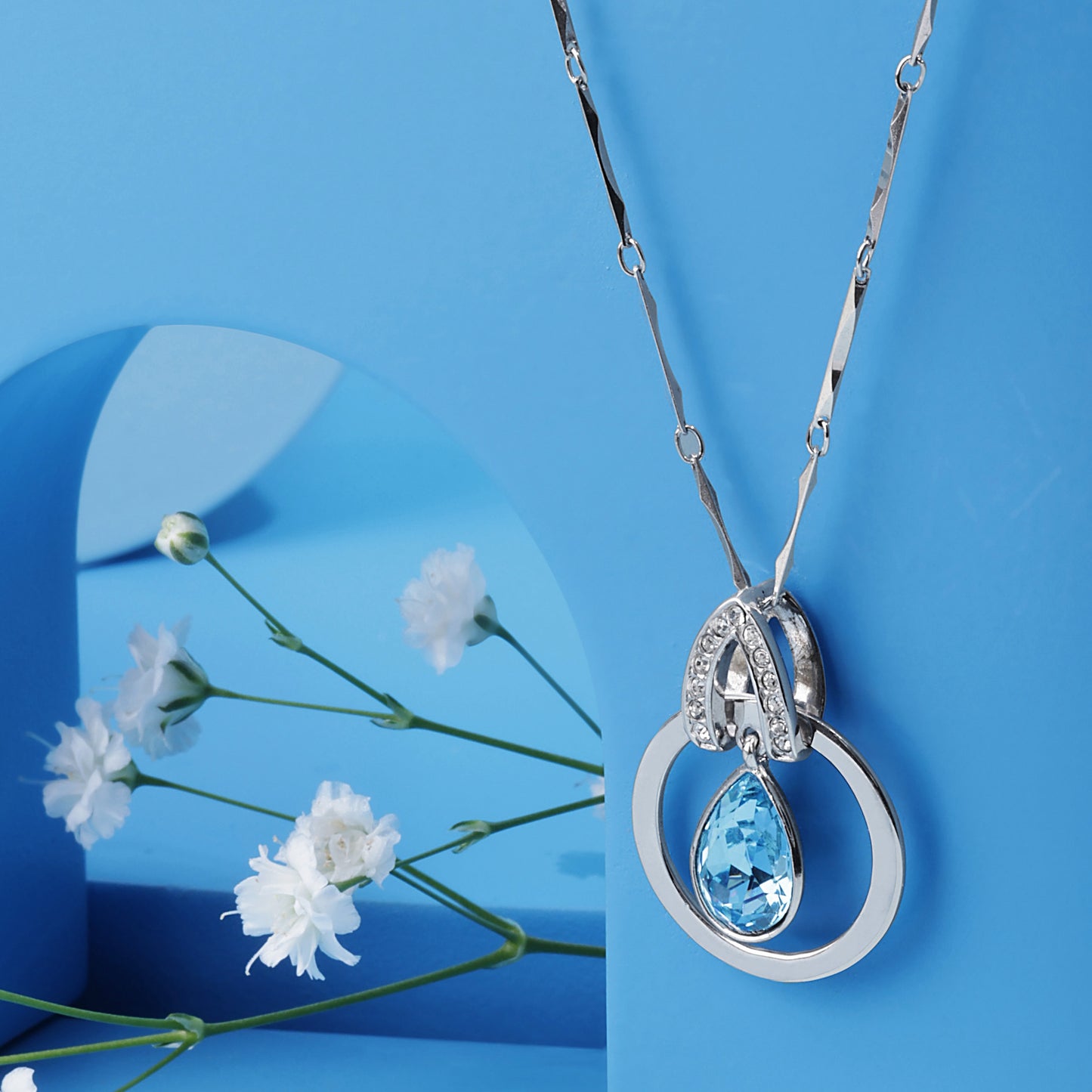 'Azure Droplet' Silver Pendent