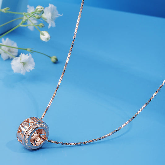 'Rose Gold Roman' Radiance Pendant