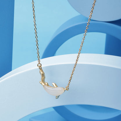 'White Pearl Fish' Gold Plated Pendent