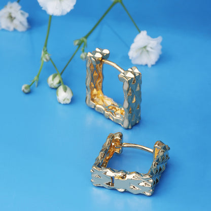 'Chic Square' Gold Hoops