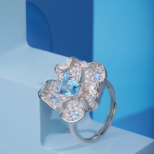 'Floral Azure' Ring