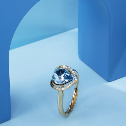 'Azure Affection' Gold Plated Ring