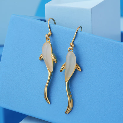 'Celestial Whitefish' Gold Plated Earrings