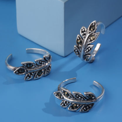 'Leaf Marcasite' Toe Rings