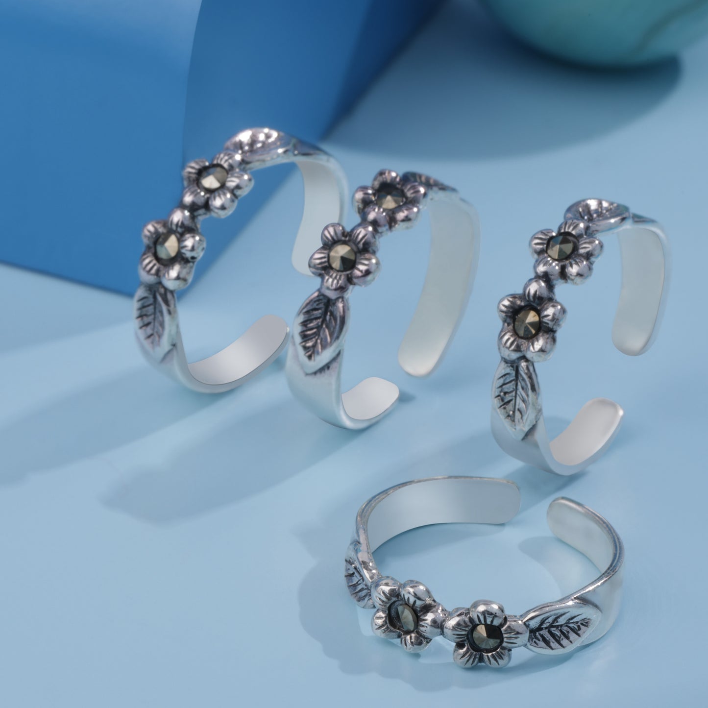 'Whispering Meadows Marcasite' Toe Rings