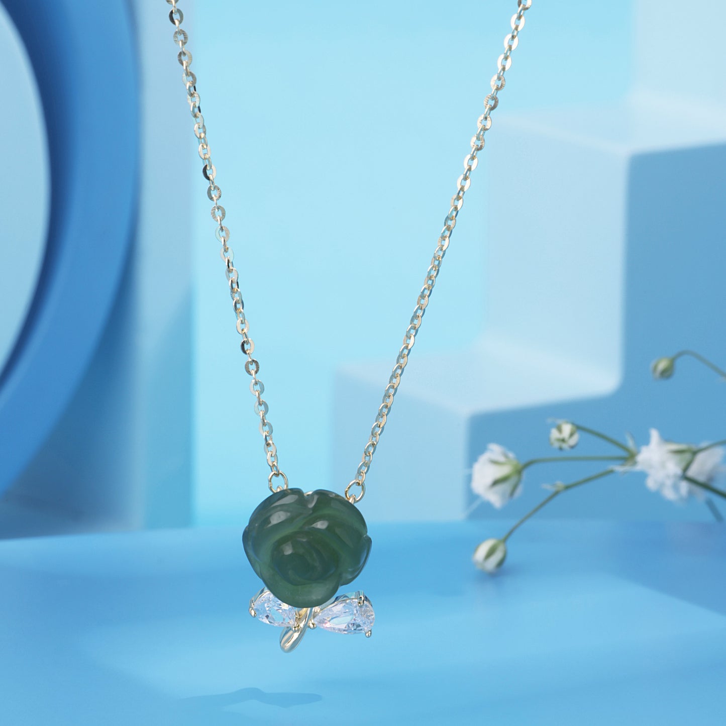 'Jade Floral' Pendent