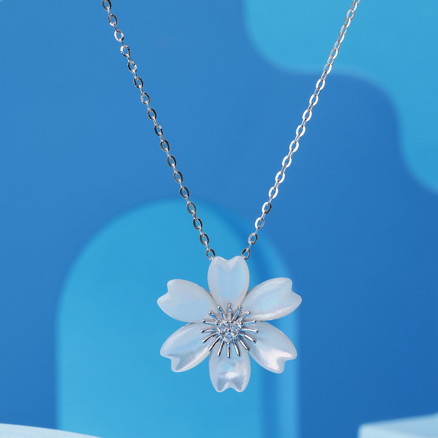 'Ivory Flower' Silver Pendent