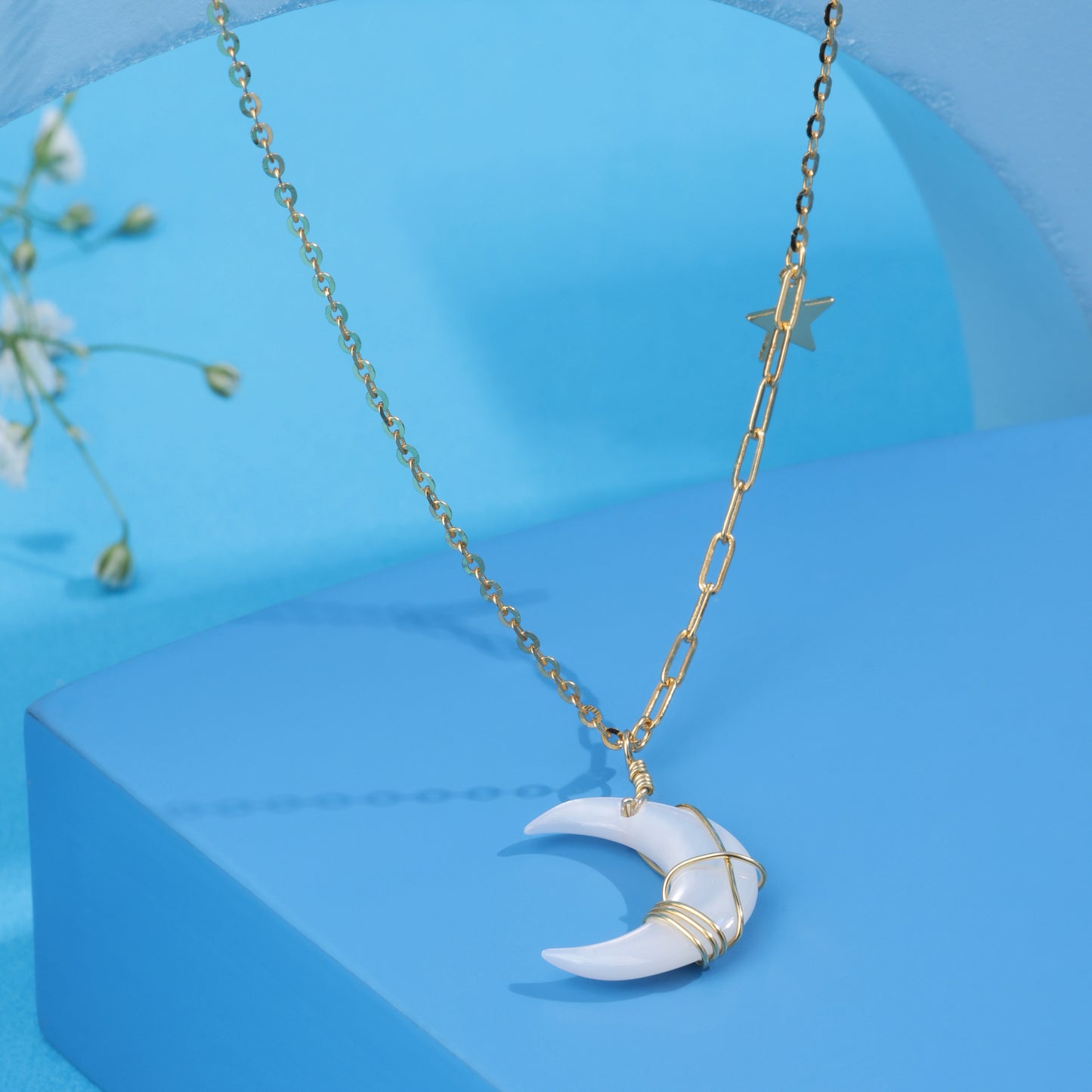 'Moonlit Serenity' Gold Plated Pendant