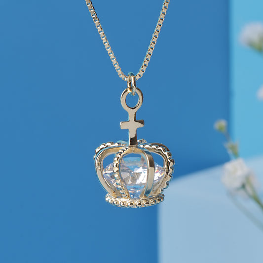 'You are my Queen' 925 Gold Pendant With 