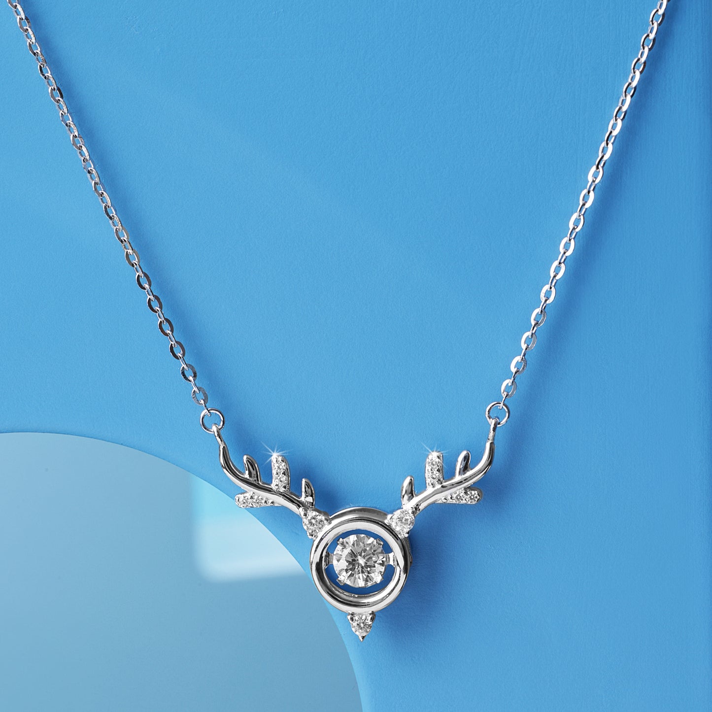 'Deer Swiss Diamond' Silver Pendent