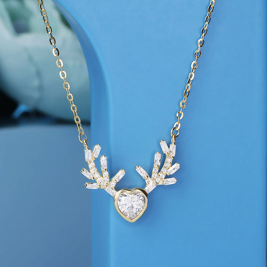 'Deer Antler' Beautiful 925 Gold Pendant for Women. 