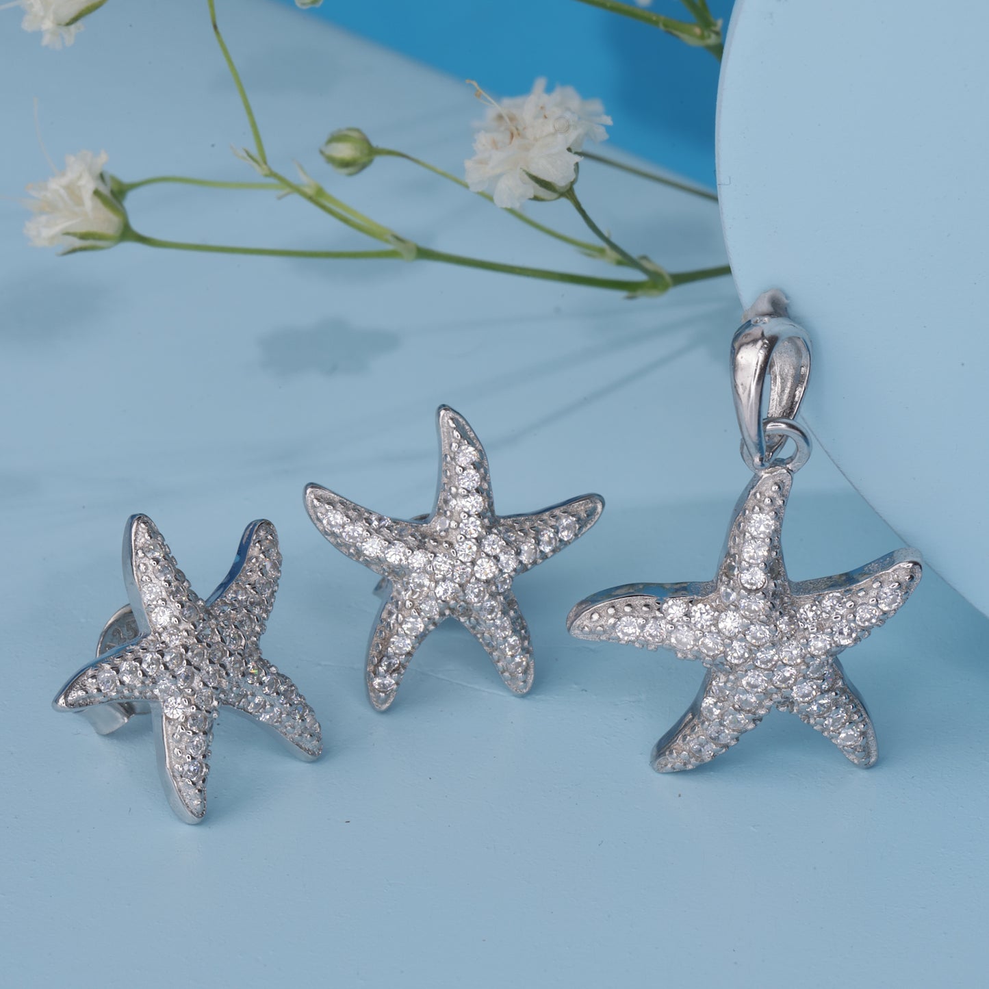 'Star Fish Silver' Pendent Set