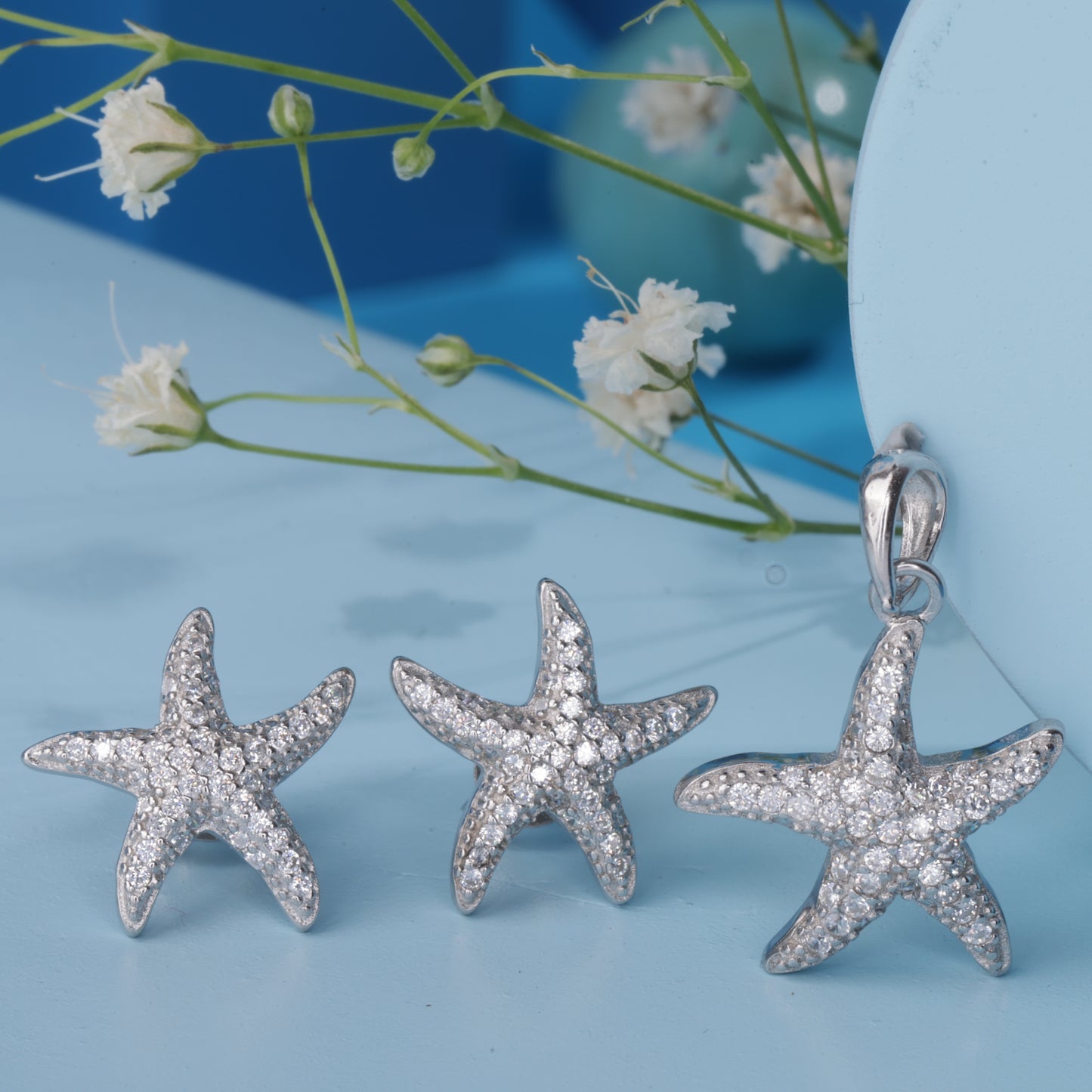 'Star Fish Silver' Pendent Set