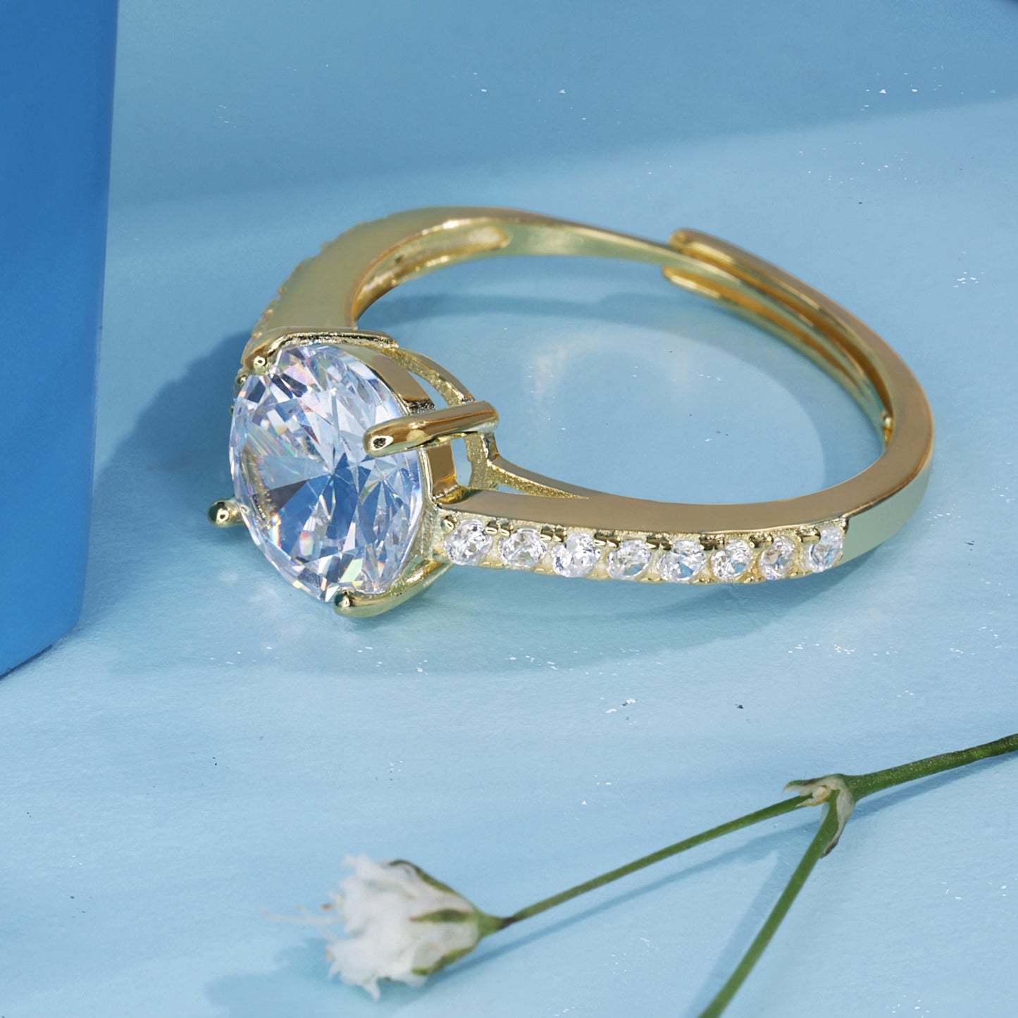 'Gleaming Moonstone' Gold Plated Ring