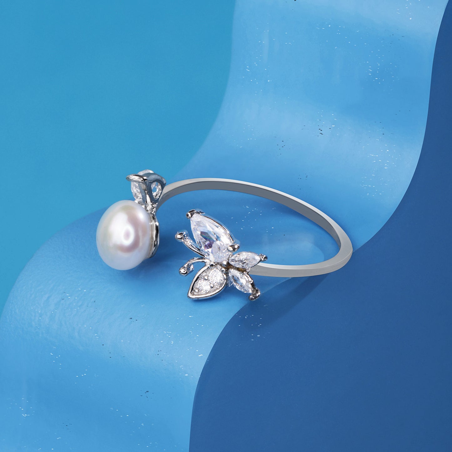 'Pearl Butterfly' Whispers Silver Ring