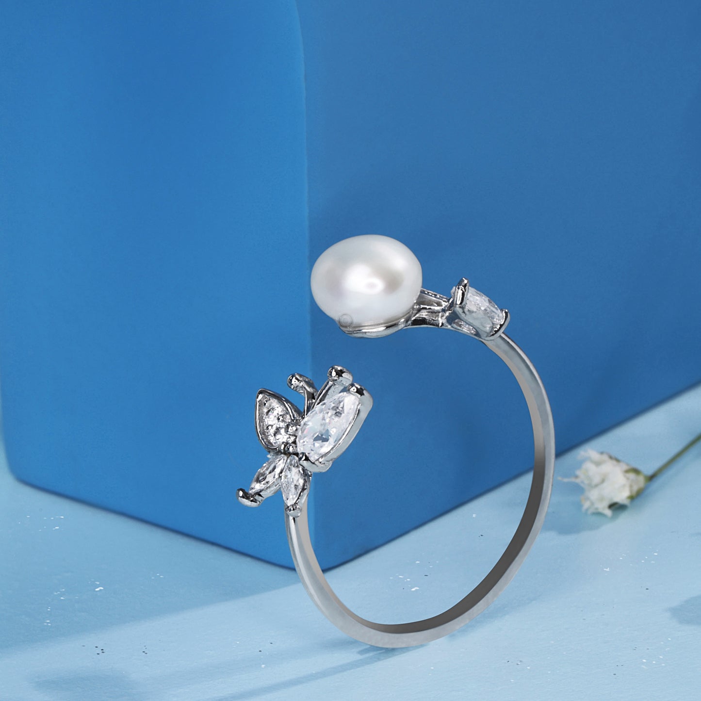 'Pearl Butterfly' Whispers Silver Ring