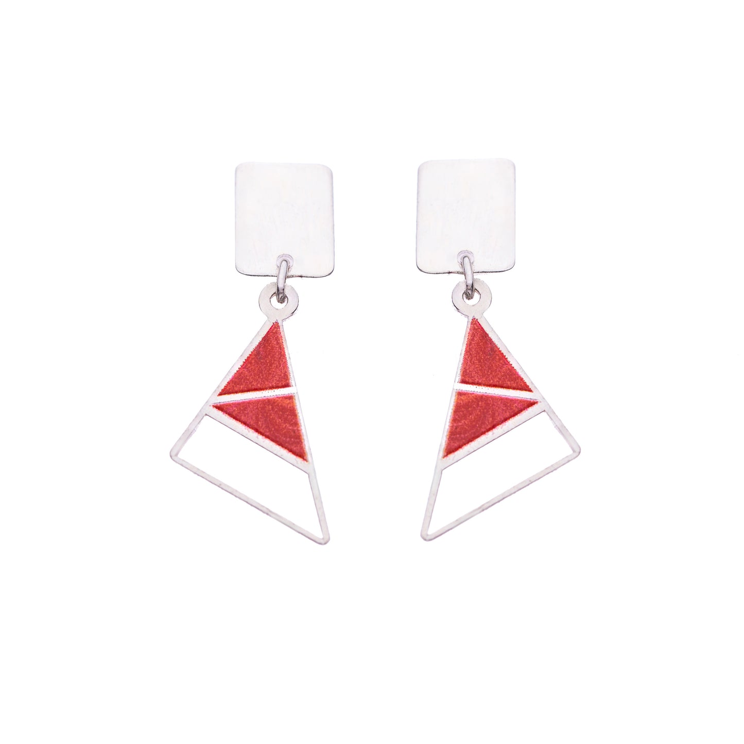 'Red Majesty' Silver Earrings