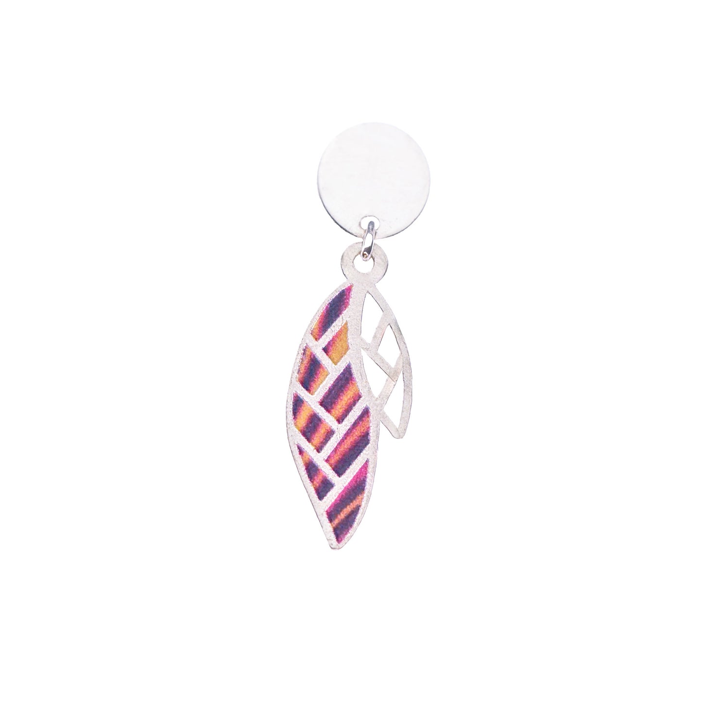 'Color Pop Feather' Silver Earrings