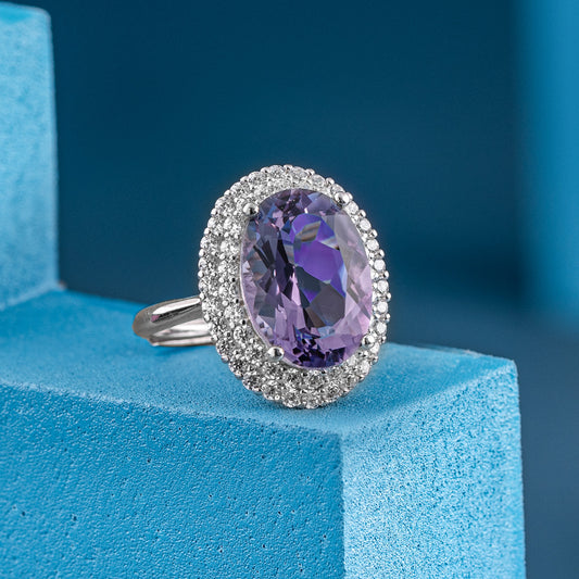 'Amethyst Cocktail' Silver Ring