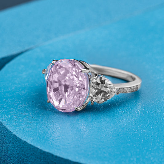 'Ice Pink' Silver Ring