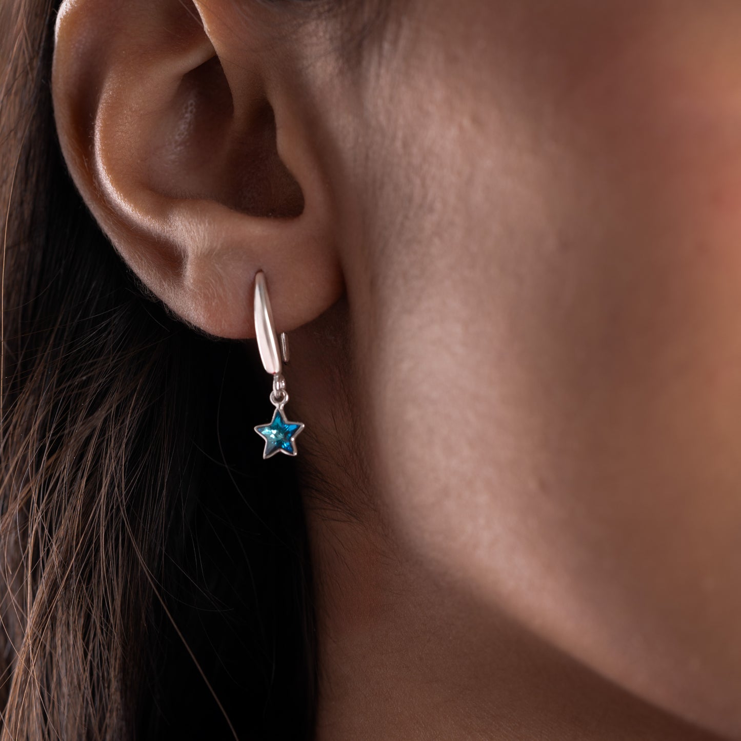 'Stunning Blue Gem' Star Earrings