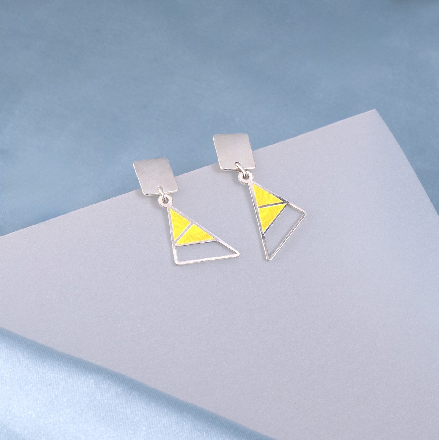 'Luxe Yellow Prism' Silver Earrings