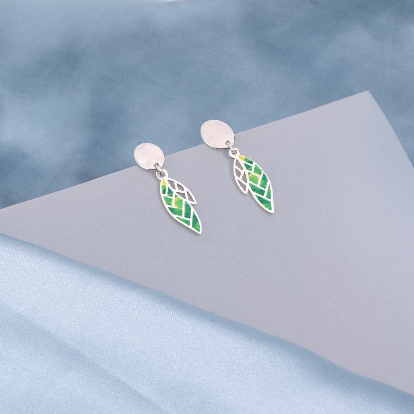 'Silverleaf Serenity' Silver Earrings