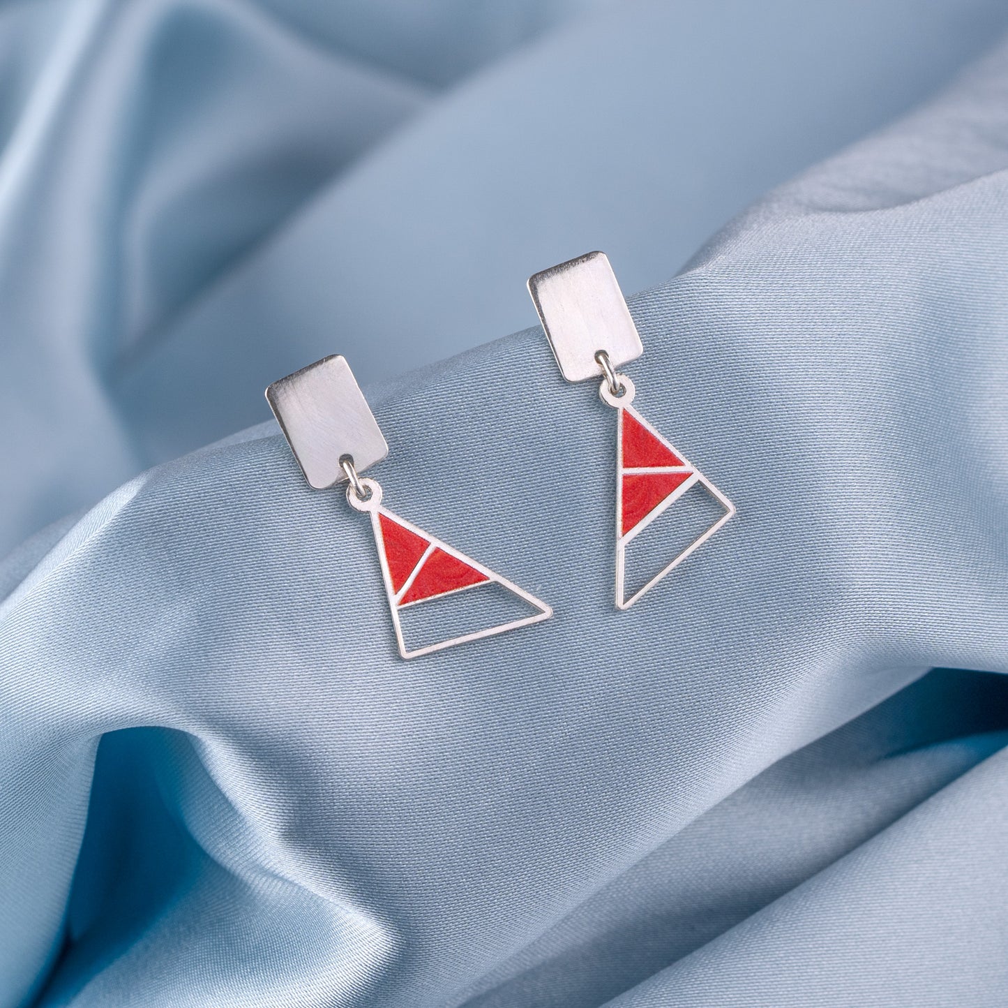 'Red Majesty' Silver Earrings