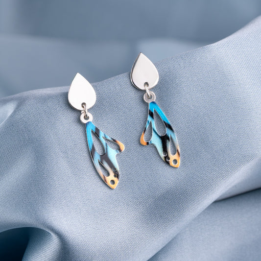 'Blue Blossom' Silver Earrings