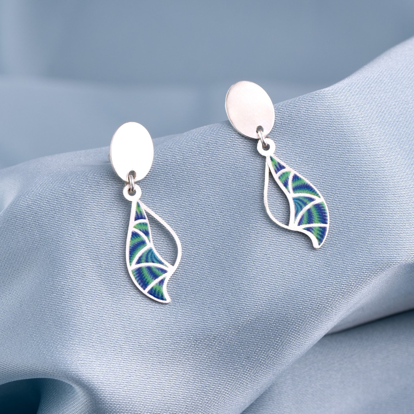 'Oceanic Bliss' Silver Earrings