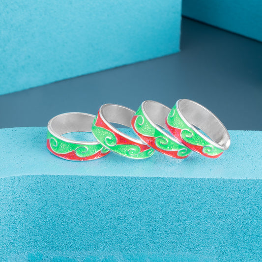 'Dazzling Double Color Wave' Toe Rings