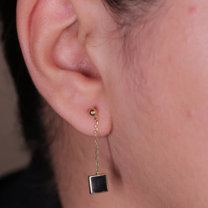 'Classic Black Box' Gold Plated Earrings