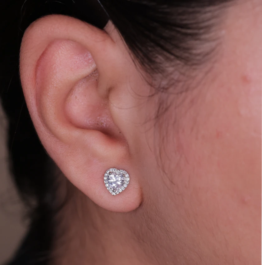 'Loving Embrace' Silver Studs