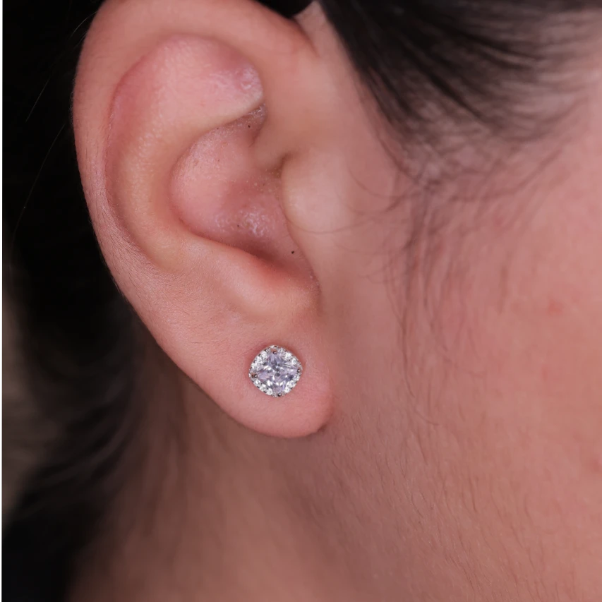 'Silver Zircon' Studs