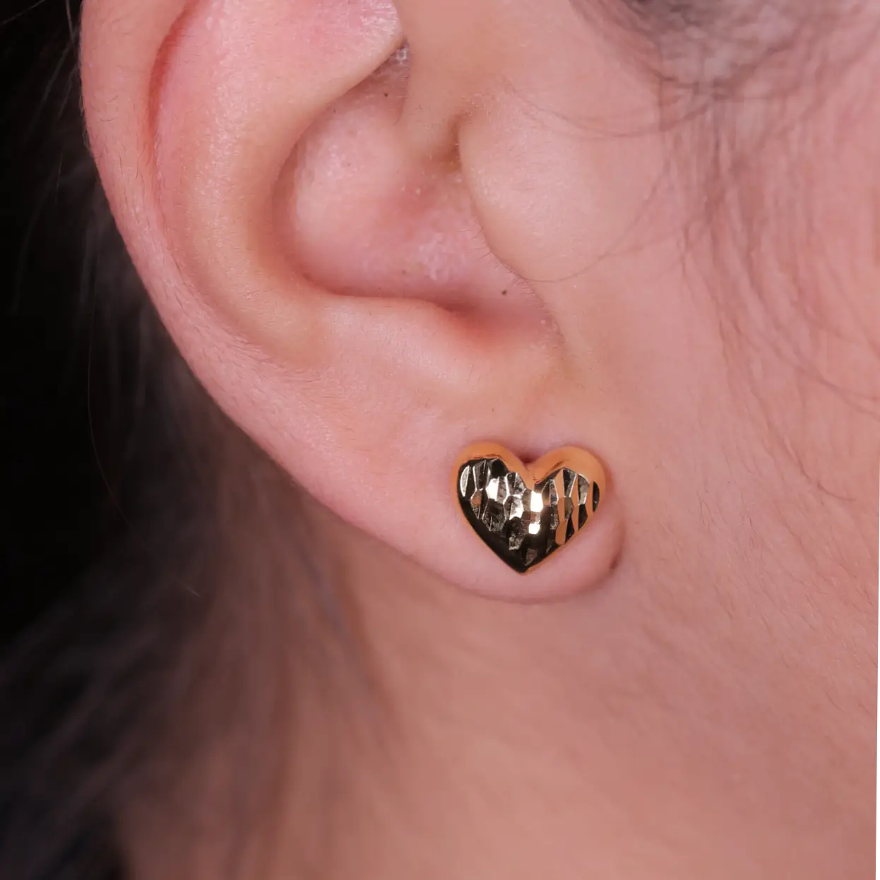 "Golden Heart" Studs