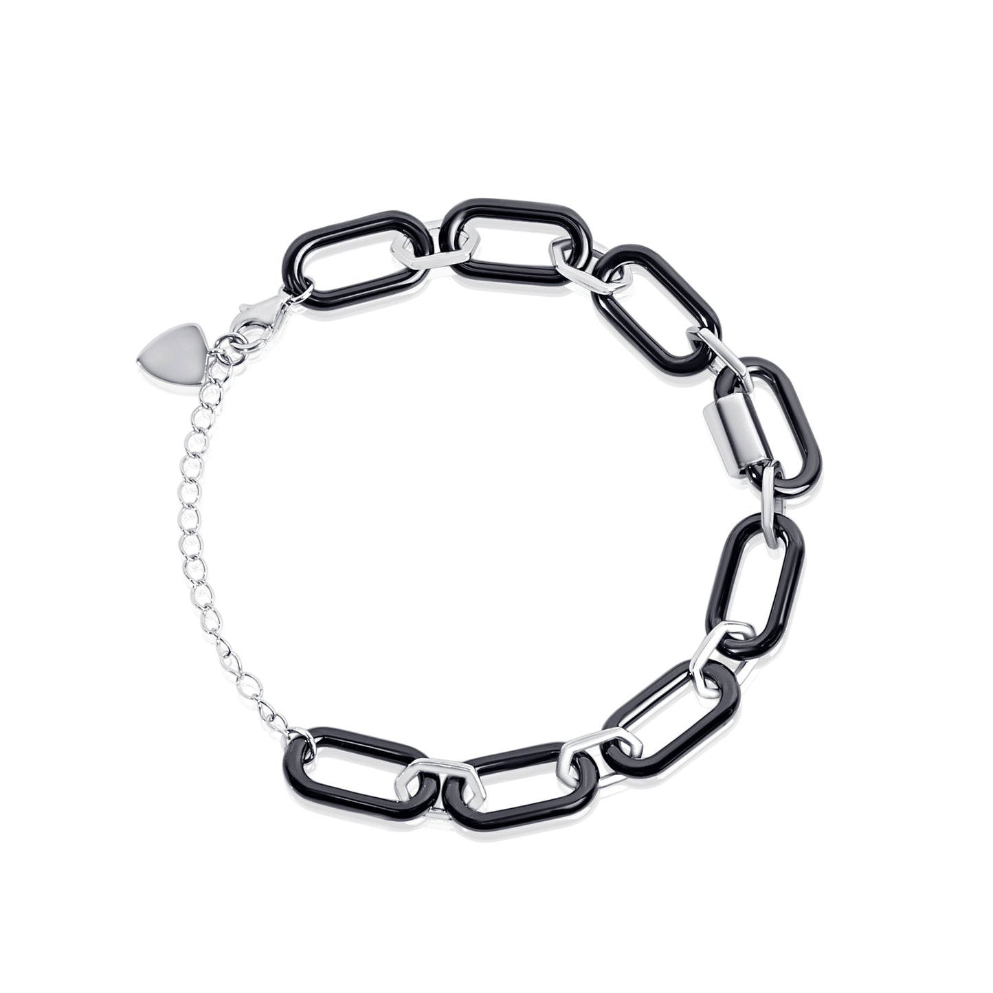 'Dual Tone Chain Type' Silver Men Bracelet