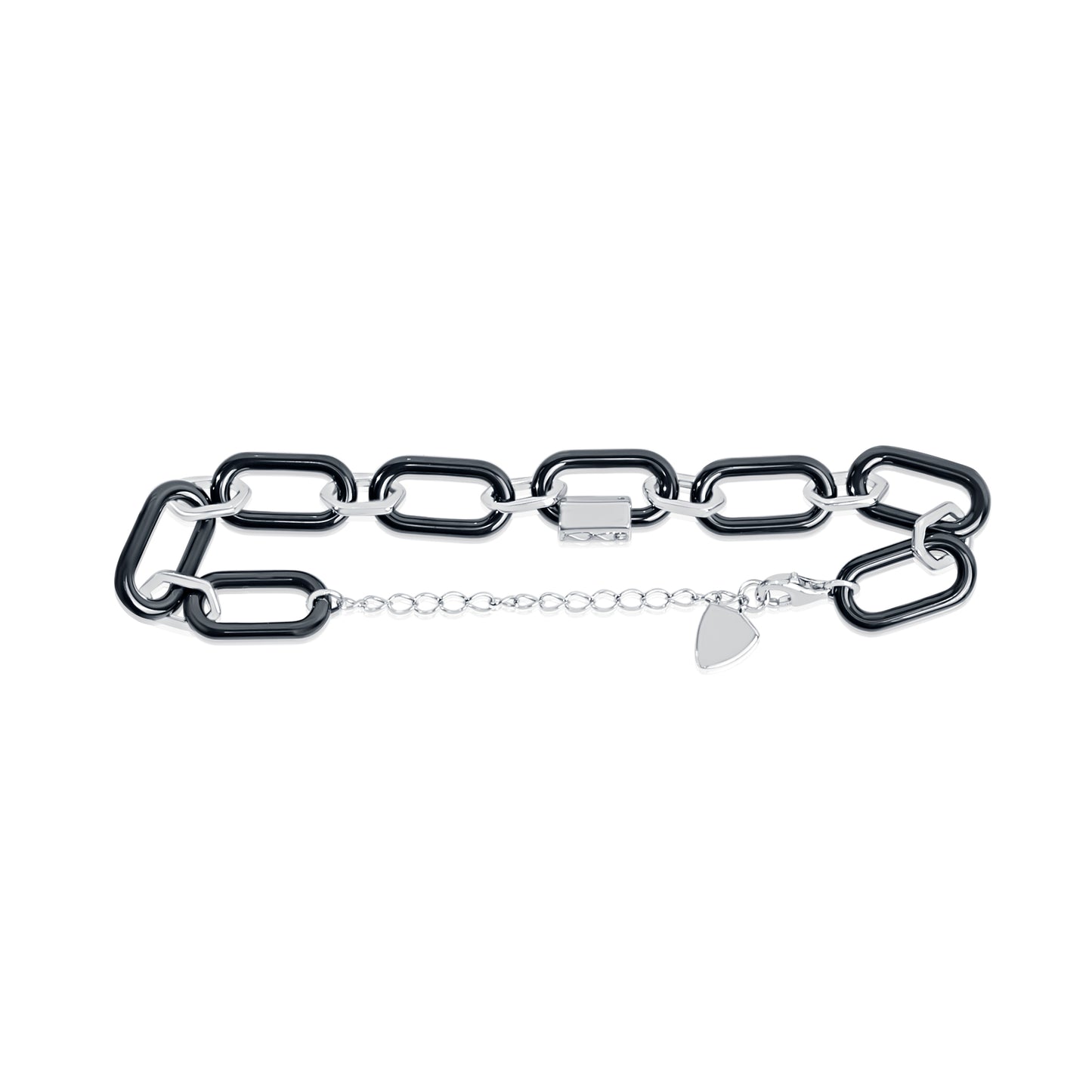 'Dual Tone Chain Type' Silver Men Bracelet