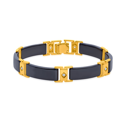 'Midnight' Gold Plated Men Bracelet