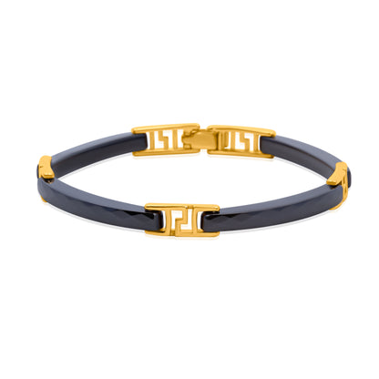 'Titan's Edge' Gold Plated Men Bracelet