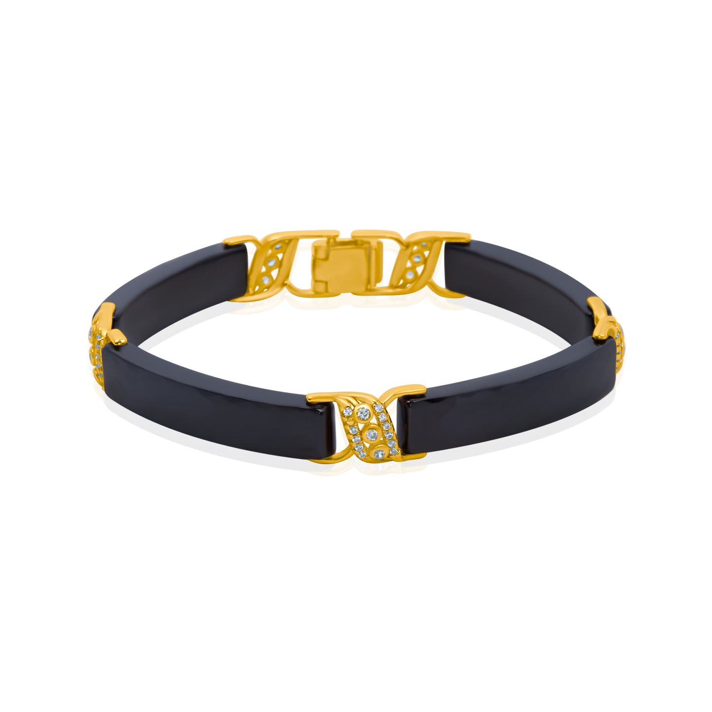 'Black & Gold Dual Tone' Men Bracelet