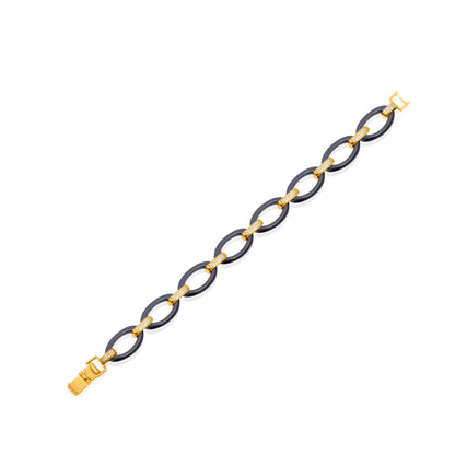 'Midnight Braid' Gold Plated Men Bracelet