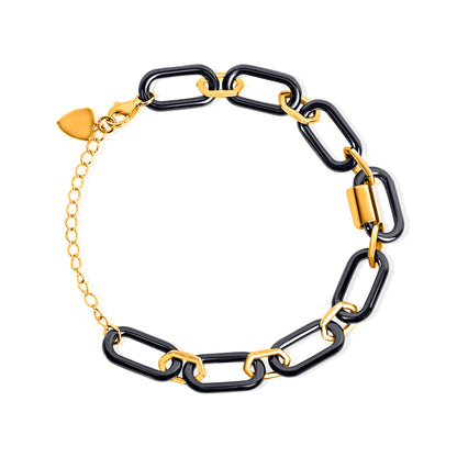 'Dual Tone Chain Type' Gold Plated Men Bracelet