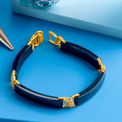 'Black & Gold Dual Tone' Men Bracelet