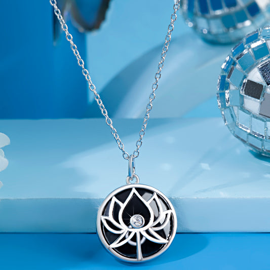 'Sacred Lotus' Silver Pendant