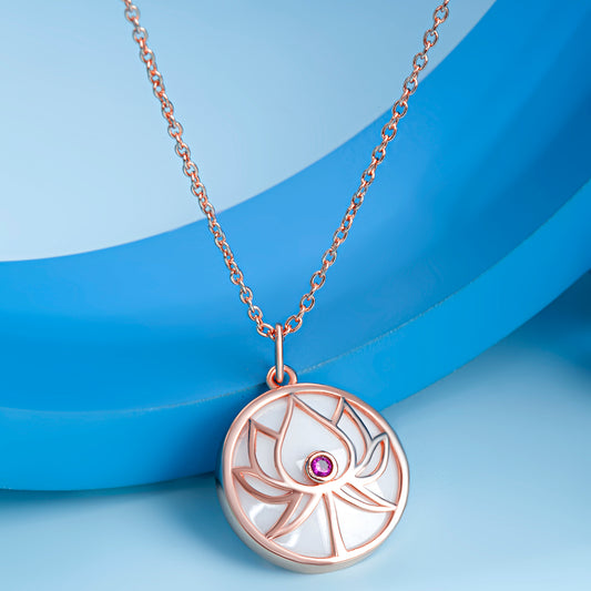 'Lotus of Light' Rose Gold Pendant