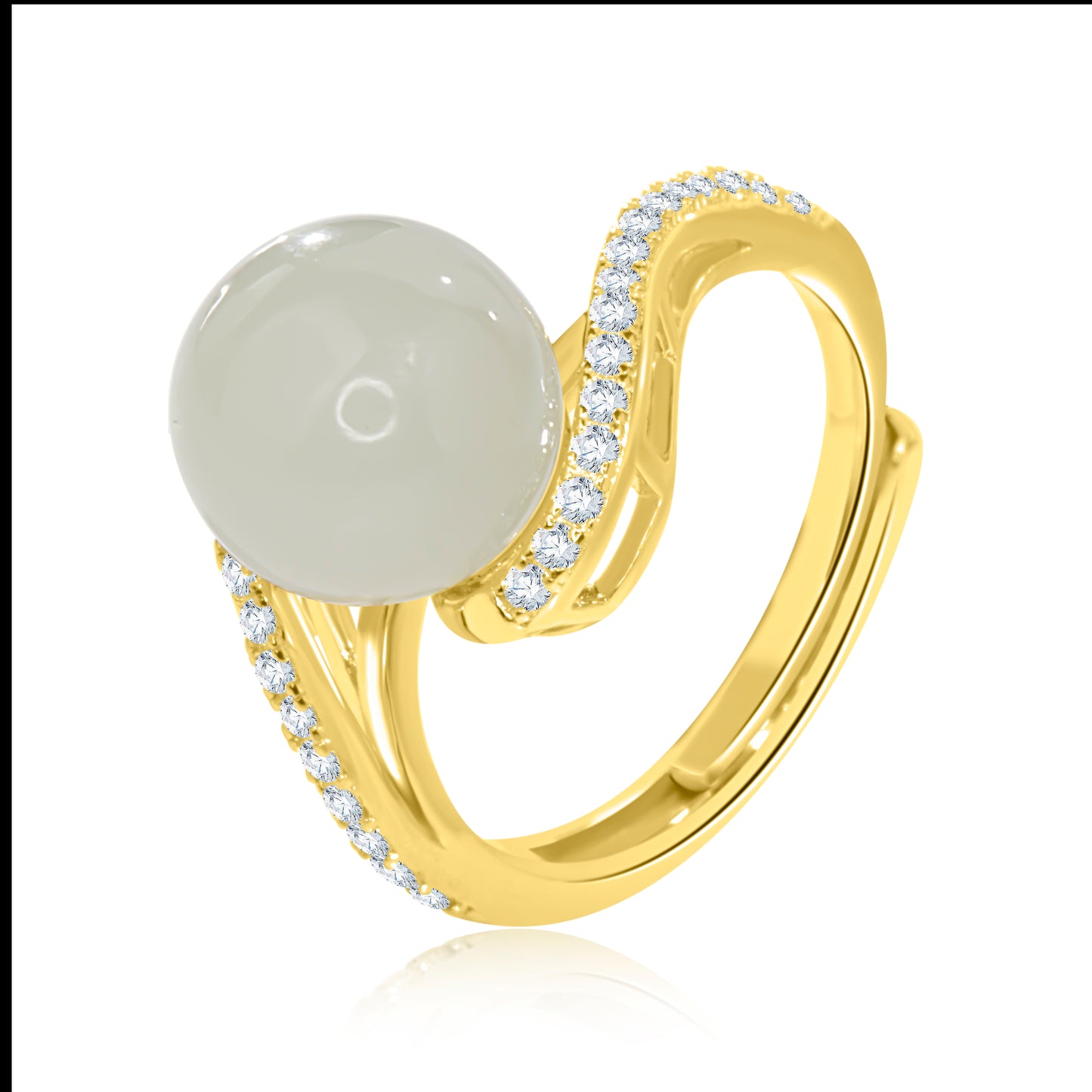 "Moonstone Glory" Gold Plated Ring