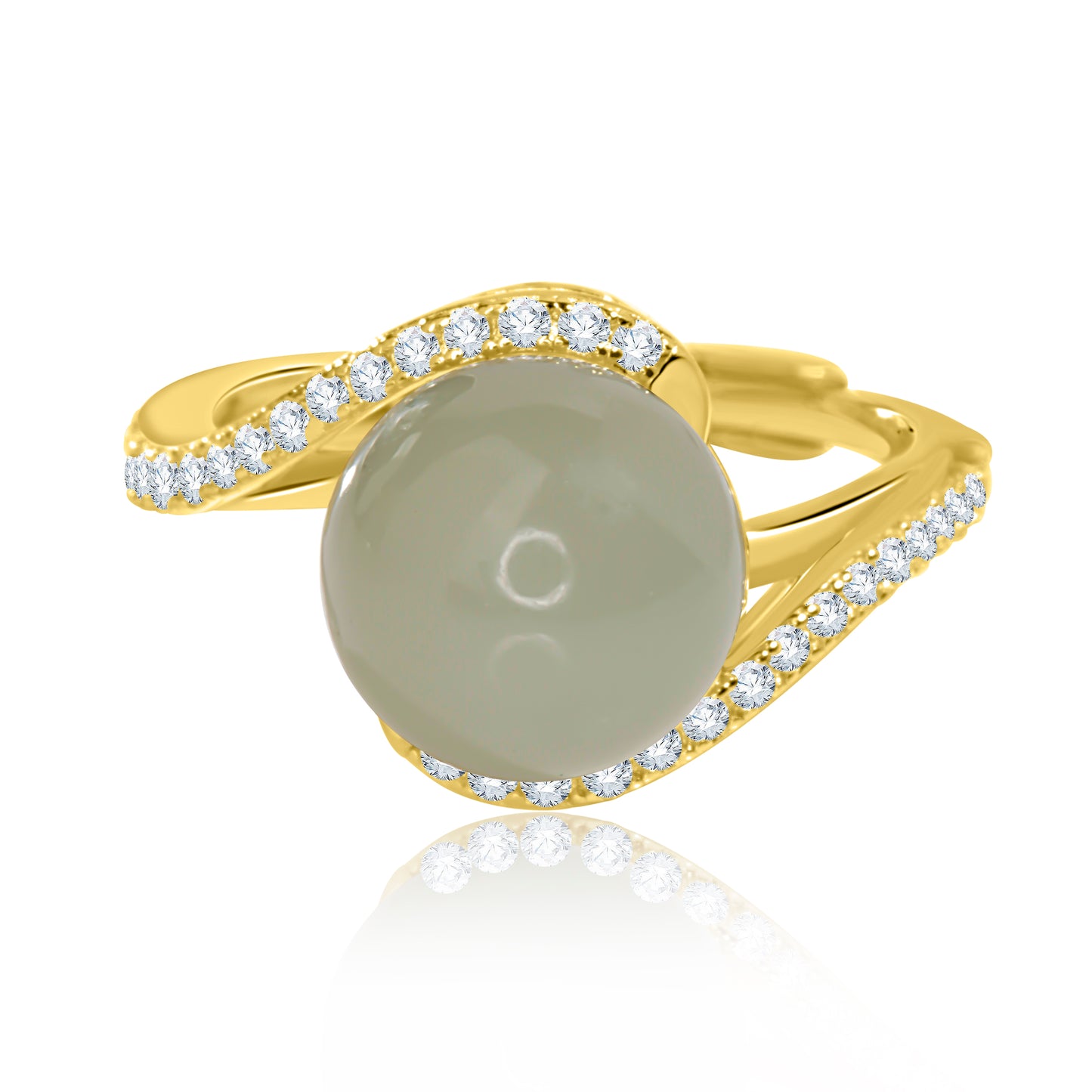 "Moonstone Glory" Gold Plated Ring