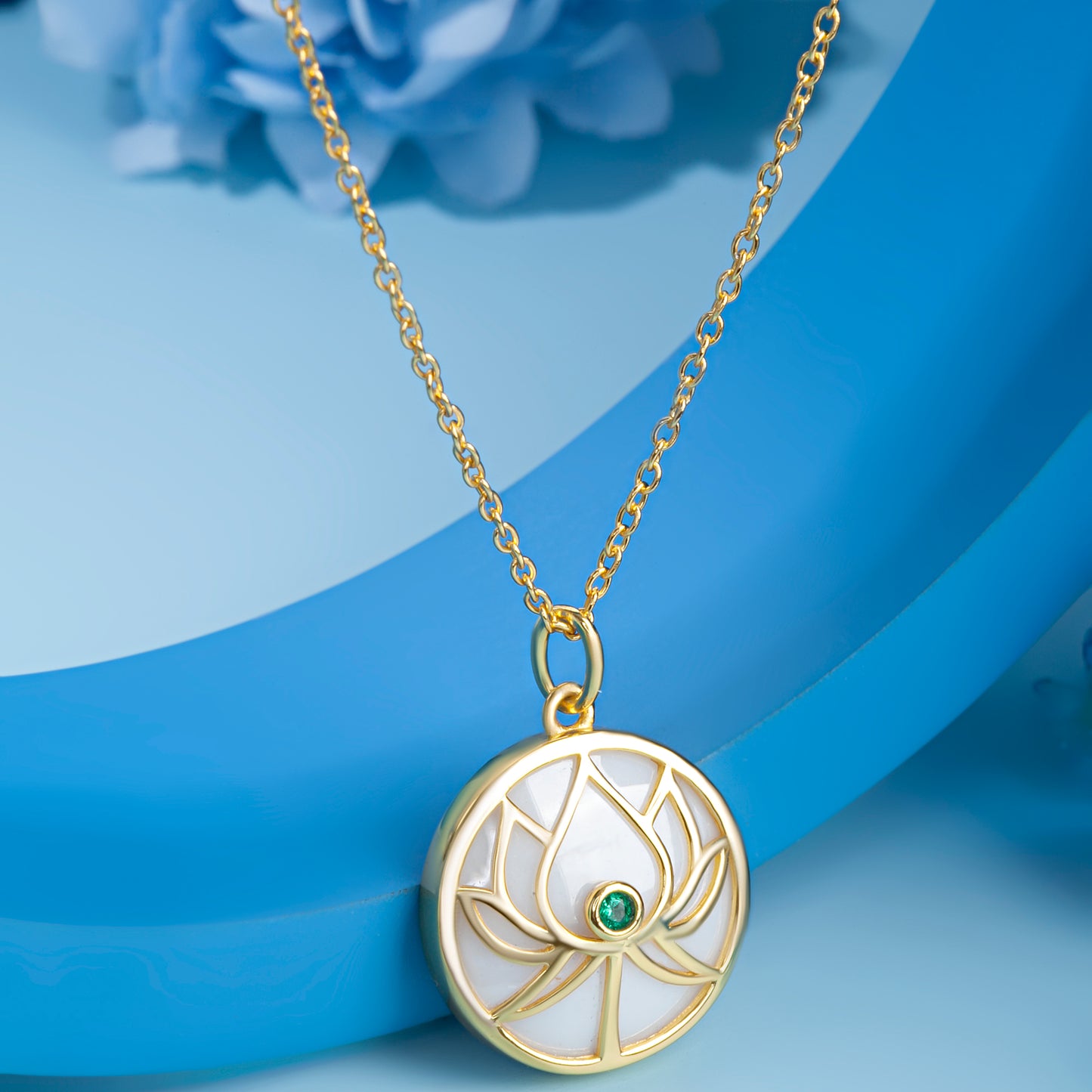 'Divine Lotus' Gold Plated Pendant