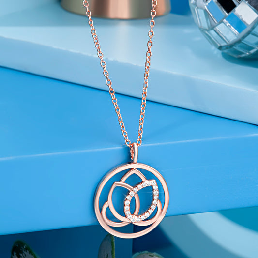 'Harmony Lotus' Rose Gold Pendant