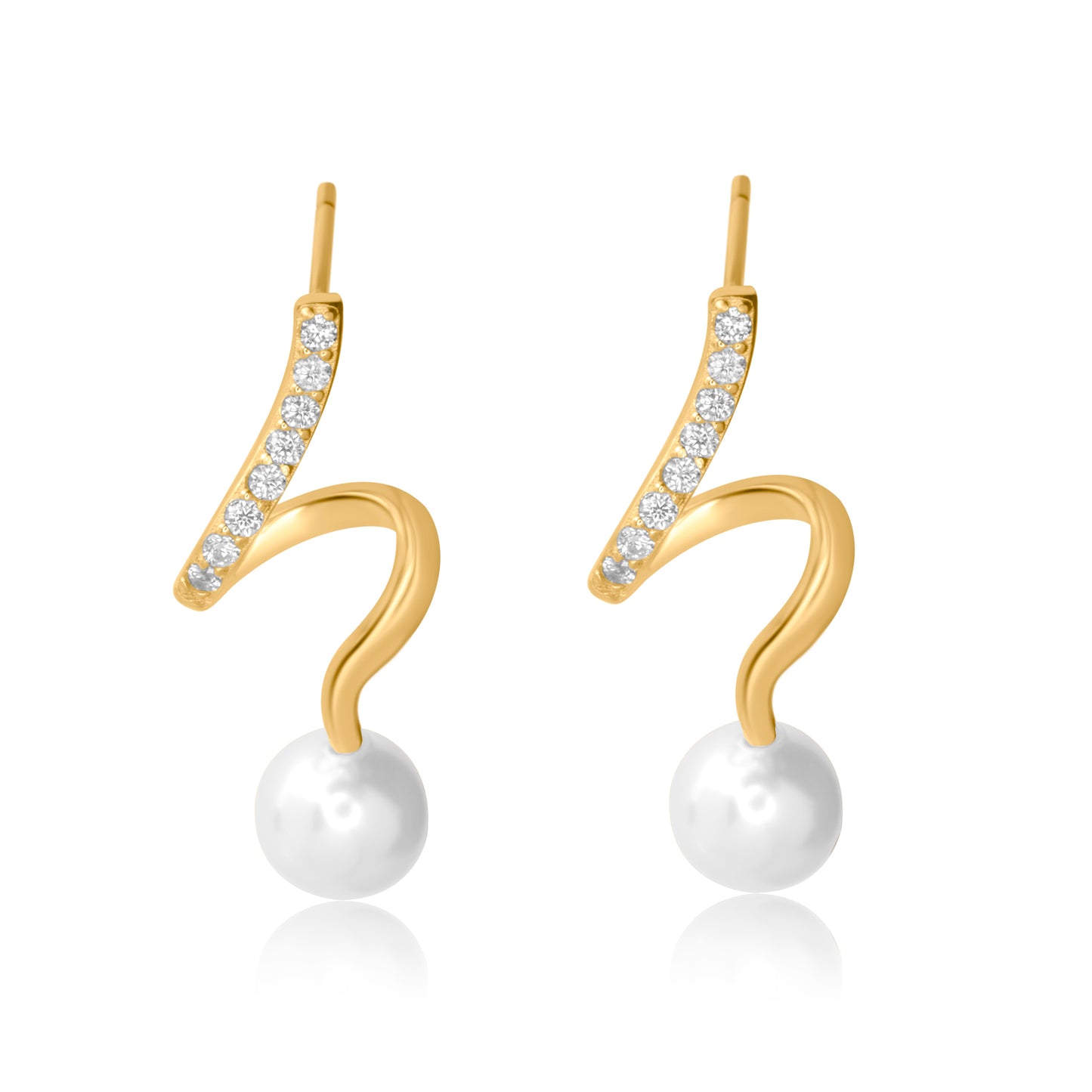 "Pearl Cascade" Gold Plated Earrings